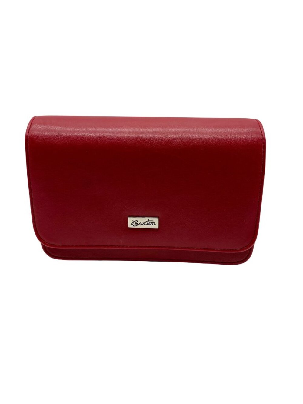 Red Buxton Faux Leather Double Flap Mini Crossbody Bag